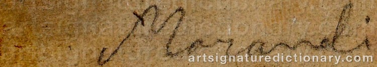 Authentic signature by Giorgio MORANDI on artwork