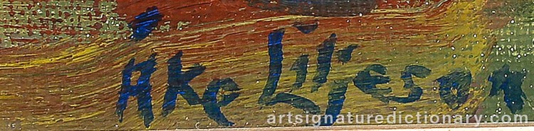 Authentic signature by Åke LILJESON on Painting/Watercolour artwork