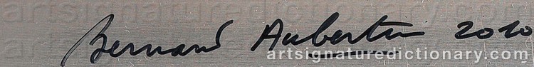 Authentic signature by Bernard AUBERTIN on  artwork
