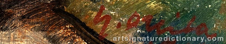 Authentic signature by Yrjö OLLILA on artwork