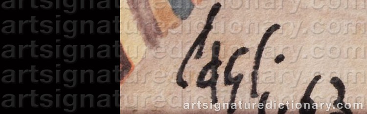 Authentic signature by Corrado CAGLI on  artwork