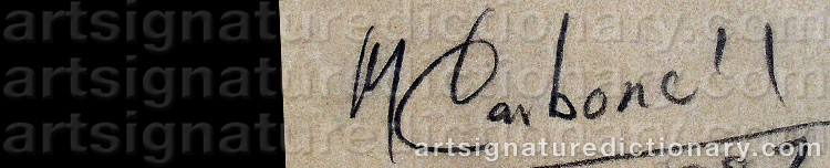 Authentic signature by Manuel CARBONELL on artwork