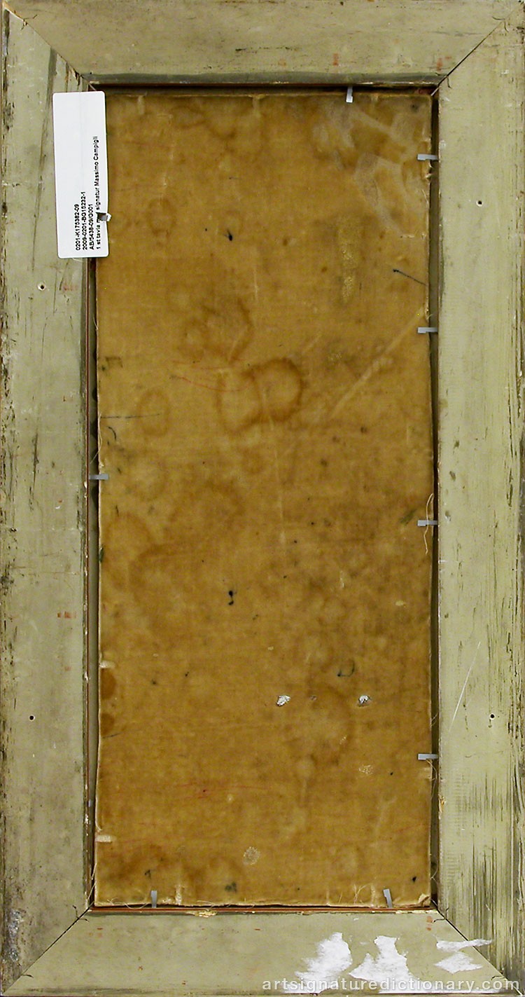 Close-up details showing Massimo CAMPIGLI signature forgery characteristics