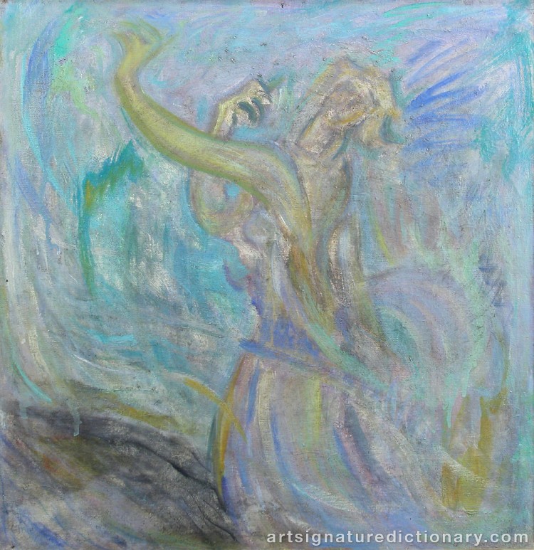 Close-up details showing Ellen THESLEFF signature forgery characteristics