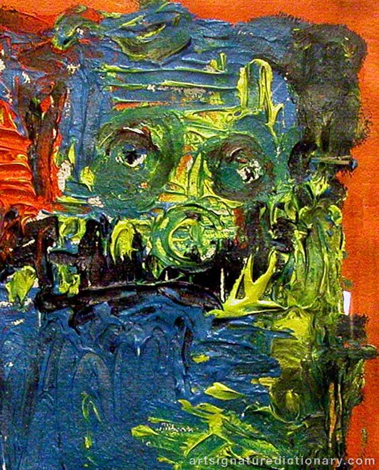 Close-up details showing Karel APPEL signature forgery characteristics