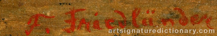 Authentic signature by Alfred FRIEDLÄNDER VON MALHEIM on Painting/Watercolour artwork