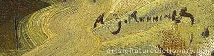 Authentic signature by Alfred James MUNNINGS on artwork