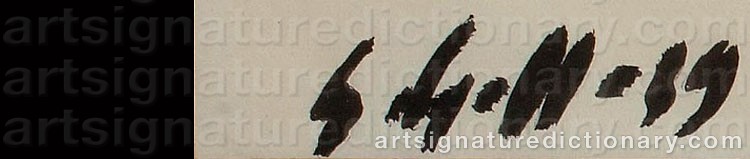 Authentic signature by Sven GRÖNVALL on artwork