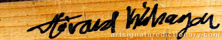 Authentic signature by Håvard VIKHAGEN on  artwork
