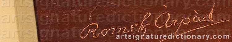 Authentic signature by Romek ARPAD on Painting/Watercolour artwork