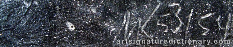 Authentic signature by Erich MÜLLER-KRAUS on  artwork