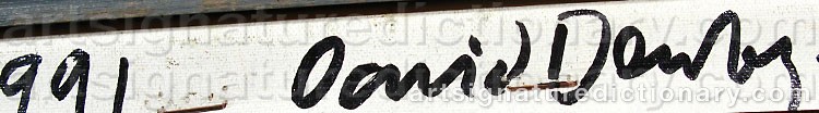 Authentic signature by David DENBY on artwork