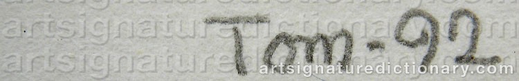 Authentic signature by Tom MÖLLER on  artwork