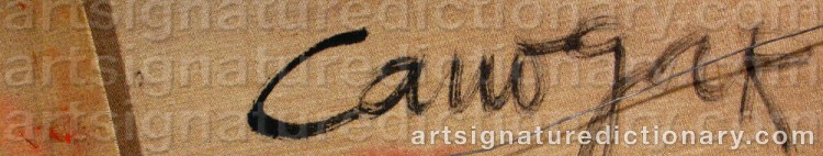 Authentic signature by Rafael CANOGAR on  artwork