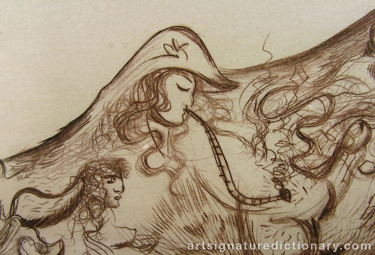 Close-up details showing Salvador DALI signature forgery characteristics