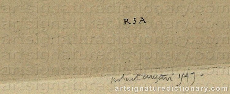 Authentic signature by Robert Sargent AUSTIN on  artwork
