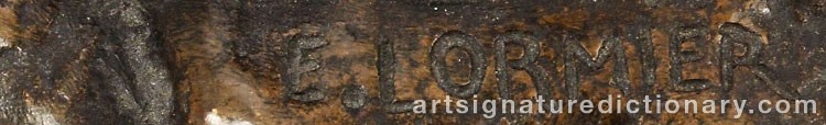 Authentic signature by Edouard LORMIER on  artwork
