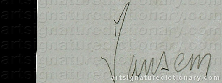 Authentic signature by Jean JANSEM on Drawing/Graphic/Print artwork