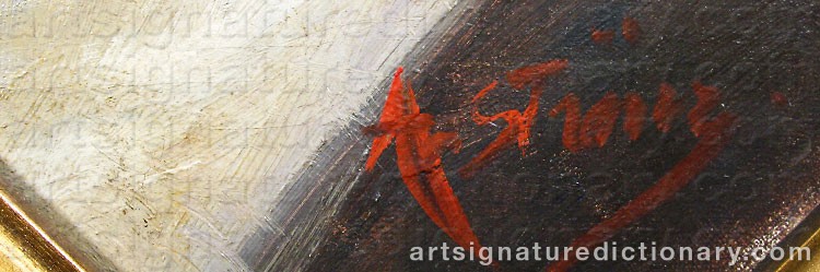 Authentic signature by Anna STRÖM on  artwork