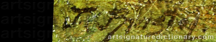 Authentic signature by John Bunyan BRISTOL on  artwork