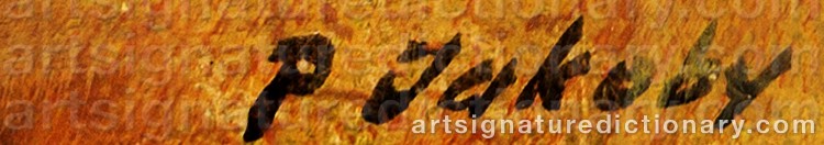 Authentic signature by Peter JAKOBY on Painting/Watercolour artwork