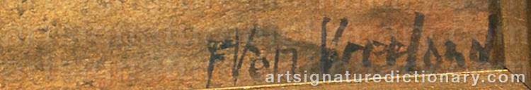 Authentic signature by Francis William Van VAN VREELAND on  artwork