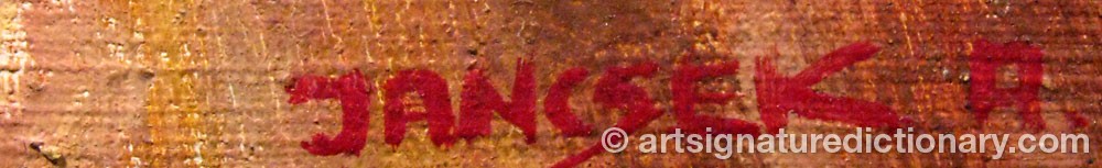 Authentic signature by Antal JANCSEK on  artwork