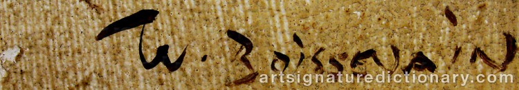 Authentic signature by William BOISSEVAIN on  artwork