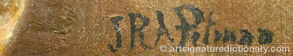 Authentic signature by J.r.a PITMAN on artwork