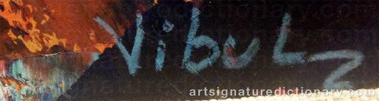 Authentic signature by Euayporn KERDCHOUAY on artwork