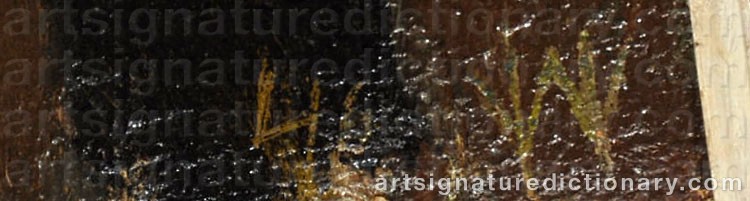 Authentic signature by William HANSEN on  artwork