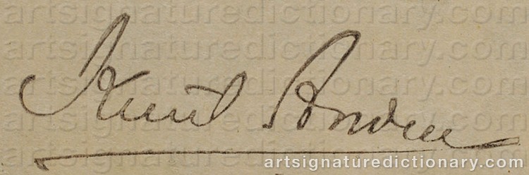 Authentic signature by Knut ANDER on Drawing/Graphic/Print artwork