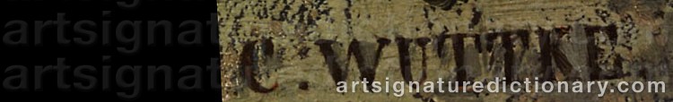 Authentic signature by Carl WUTTKE on  artwork
