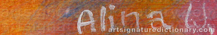 Authentic signature by Alina ‘Alina W’ WITWITZKA on artwork