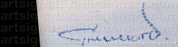 Authentic signature by Harald GRENARD on  artwork