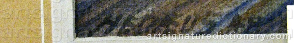 Authentic signature by Johan August ‘John’ HEDÆUS on  artwork