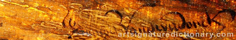 Authentic signature by François VANDEVERDONCK on  artwork