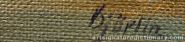 Authentic signature by Per Mattias BJÖRLIN on  artwork