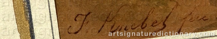 Authentic signature by Franz The Younger KNEBEL on  artwork