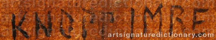Authentic signature by Imre KNOPP on  artwork