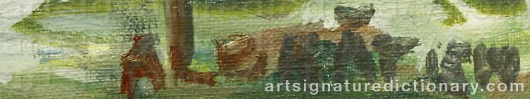 Authentic signature by Våge ALBRÅTEN on artwork