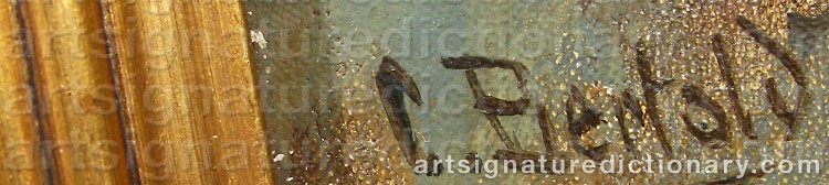 Authentic signature by Carl BERTOLD on  artwork