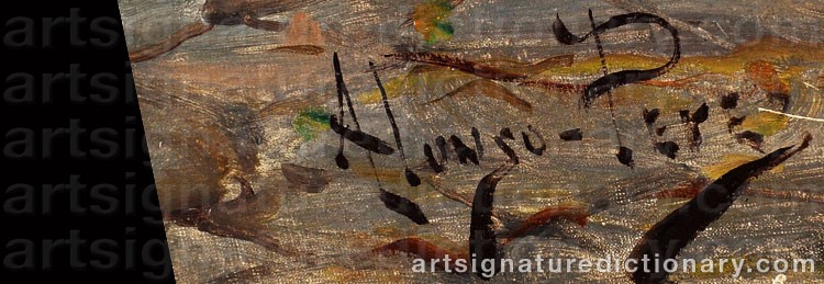 Authentic signature by Mariano PÉREZ on Painting/Watercolour artwork