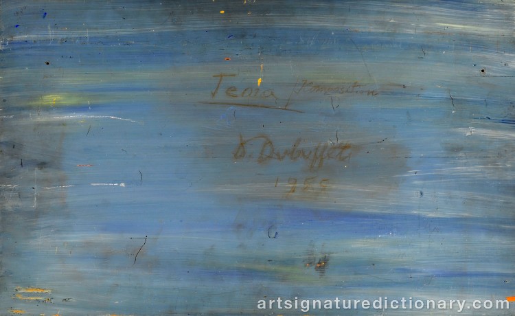 Close-up details showing Jean DUBUFFET signature forgery characteristics