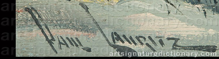 Authentic signature by Paul LAURITZ on Painting/Watercolour artwork