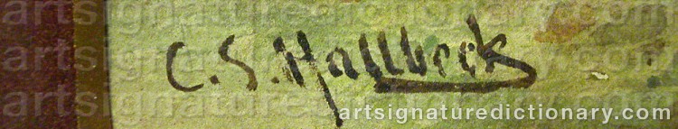 Authentic signature by Carl Svante HALLBECK on artwork