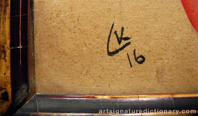 Close-up details showing Wassily KANDINSKY signature forgery characteristics