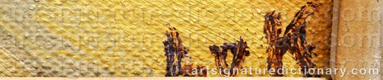 Authentic signature by Lilian KRUSENSTJERNA on  artwork