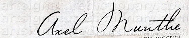 Authentic signature by Axel MUNTHE on artwork