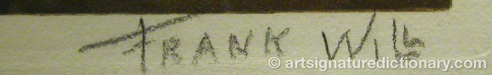 Authentic signature by Frank WILL on  artwork